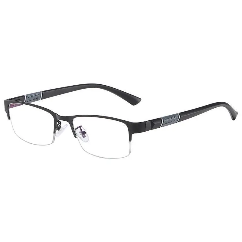 Herren Vintage Business photo chrome Myopie Brille Halb rahmen Metall blaues Licht blockierende Brillen klassische UV-Sonnenbrillen – Detail 7