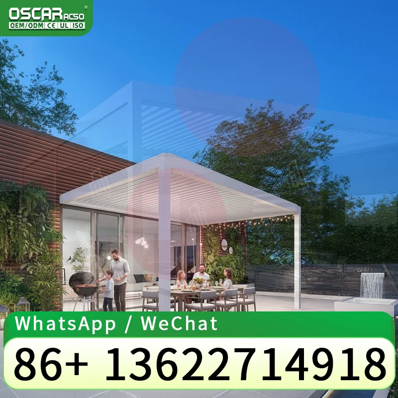 Customizable Aluminium Bioclimatique Pergola Bracket Kit Powder Coated Metal Gazebo Systems For Garden Outdoors pergola