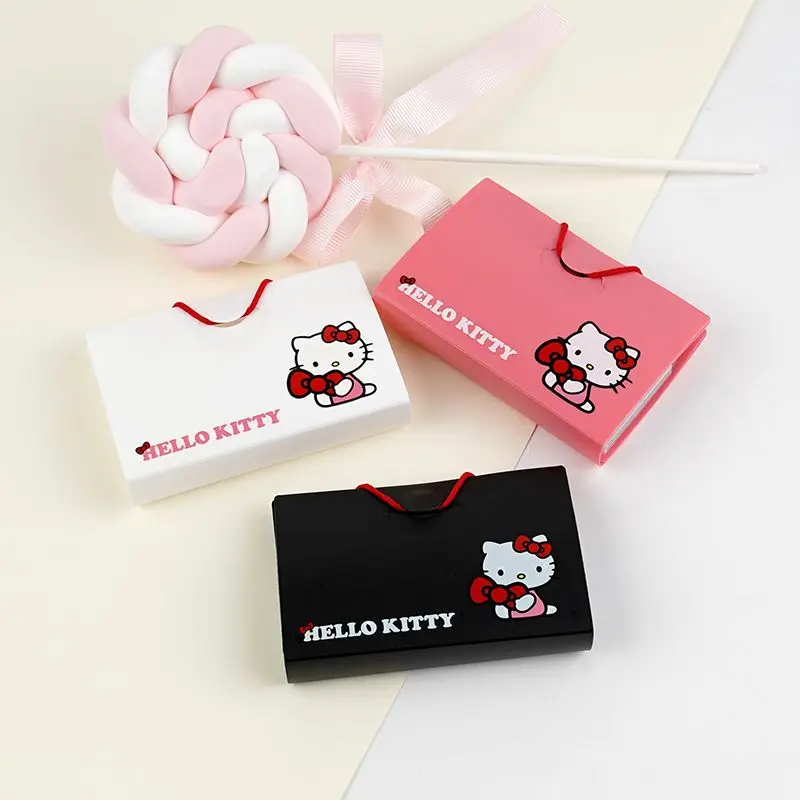 Sanrio Hello Kitty Card Holder Bag Women Bank Card Bag Girl Cute Document Clip Credit Card ID Holder Organizer Storage Bag Gift