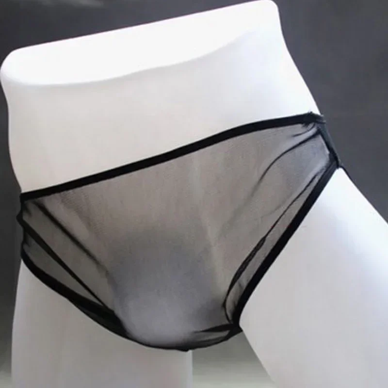 Calzoncillos transparentes para hombre, ropa interior Sexy transparente, lencería exótica de malla, bragas transpirables, bragas transparentes