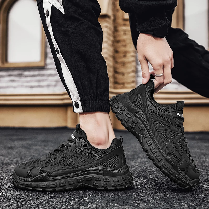 أحذية رجالية كاجوال شبكية جديدة قابلة للتنفس، نعل سميك مع نعل مطاطي مرتفع لأحذية الجري الرياضية #2