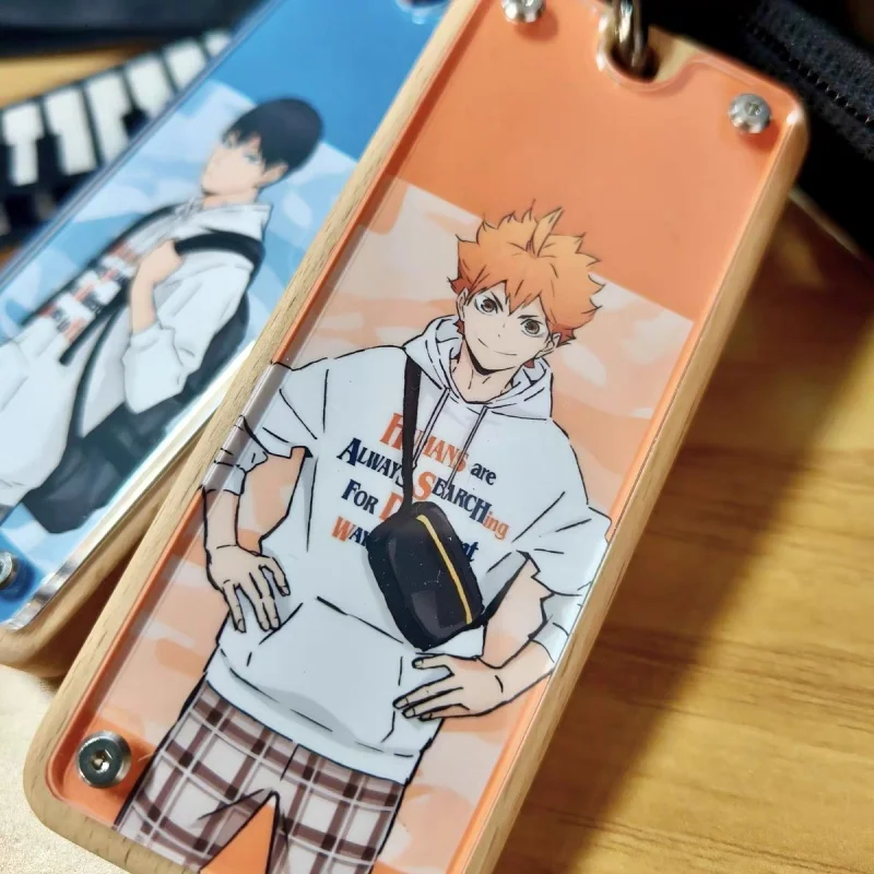 Nouveau Haikyuu!! Porte-clés magnétique en bois massif pour sac, Hinata Shoyo Tobio Kageyama, sacs Anime, pendentifs, collection d'ornements, cadeaux suspendus