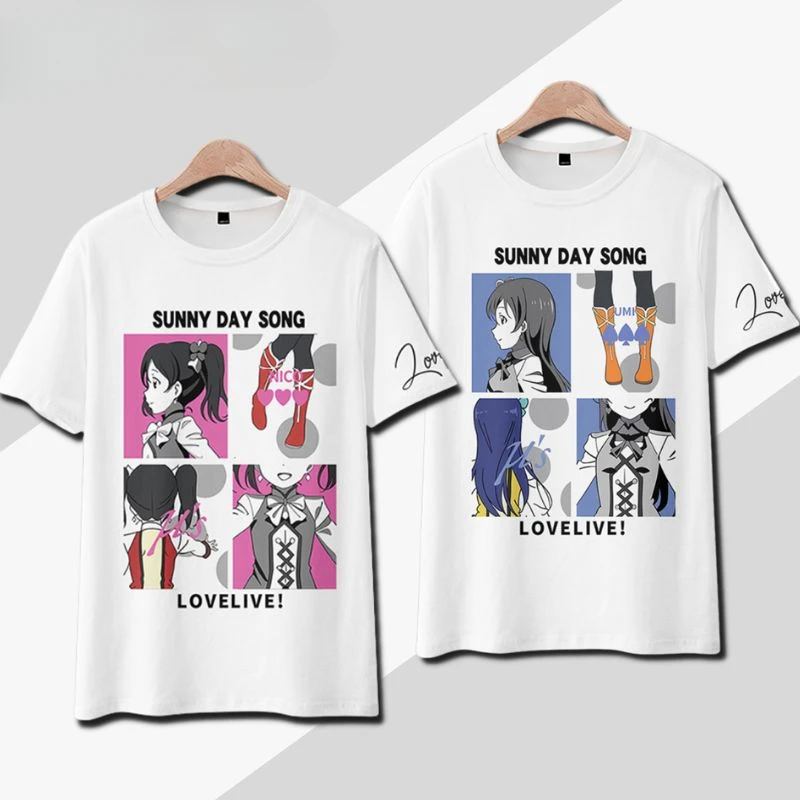 Anime LoveLive! Love Live Sunny Day Song 3D Print T Shirt Women Men Sonoda Umi Honoka Kousaka Cosplay Short Sleeve Graphic Tees