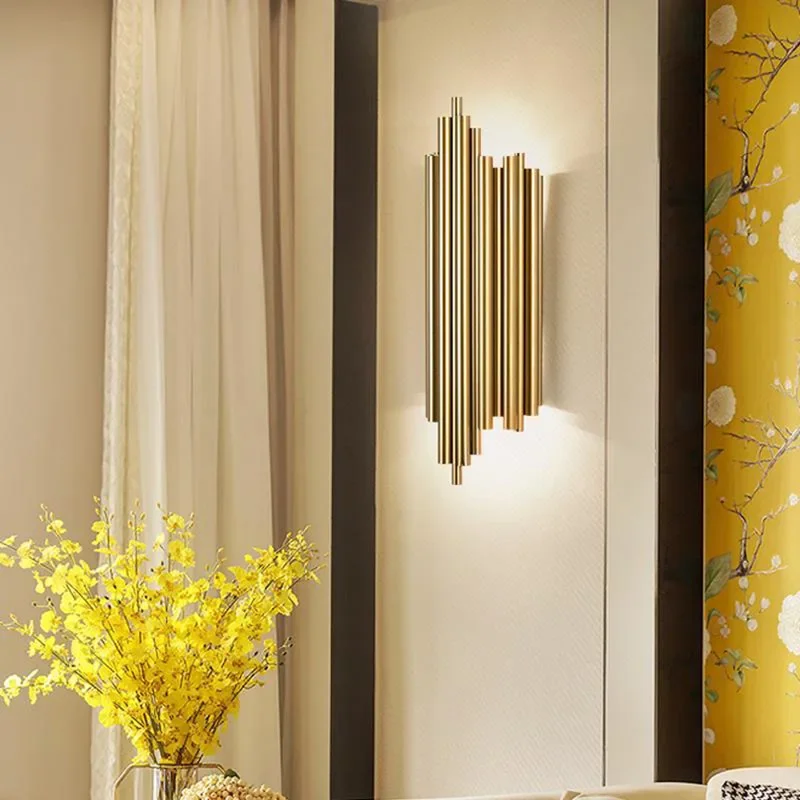 Modern luxury tubular stainless steel LED Decor Home Atmosphere Wall Lamp Bedroom Study Foyer Dining Room Lighting Fixtures
