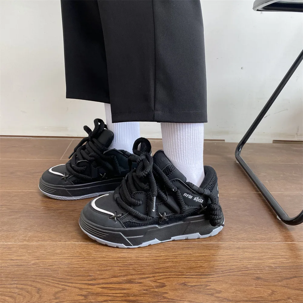Damen Turnschuhe dicke Sohle Schnürung Wohnungen atmungsaktive Mesh Turnschuhe Freizeit schuhe Frühling Herbst Paar Tennis Sportschuhe Zapatos