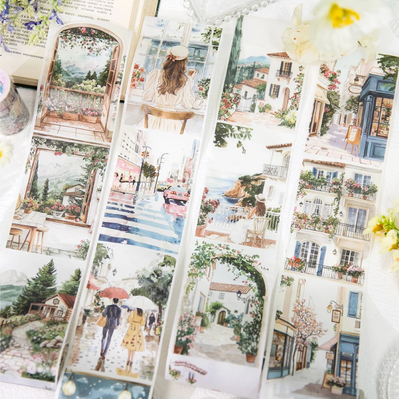 Plus Size 80mm * 2m Urban Forest Washi Sticker Tape Creatieve Decor Junk Journal Scrapbook DIY Esthetisch Materiaal Afplakband