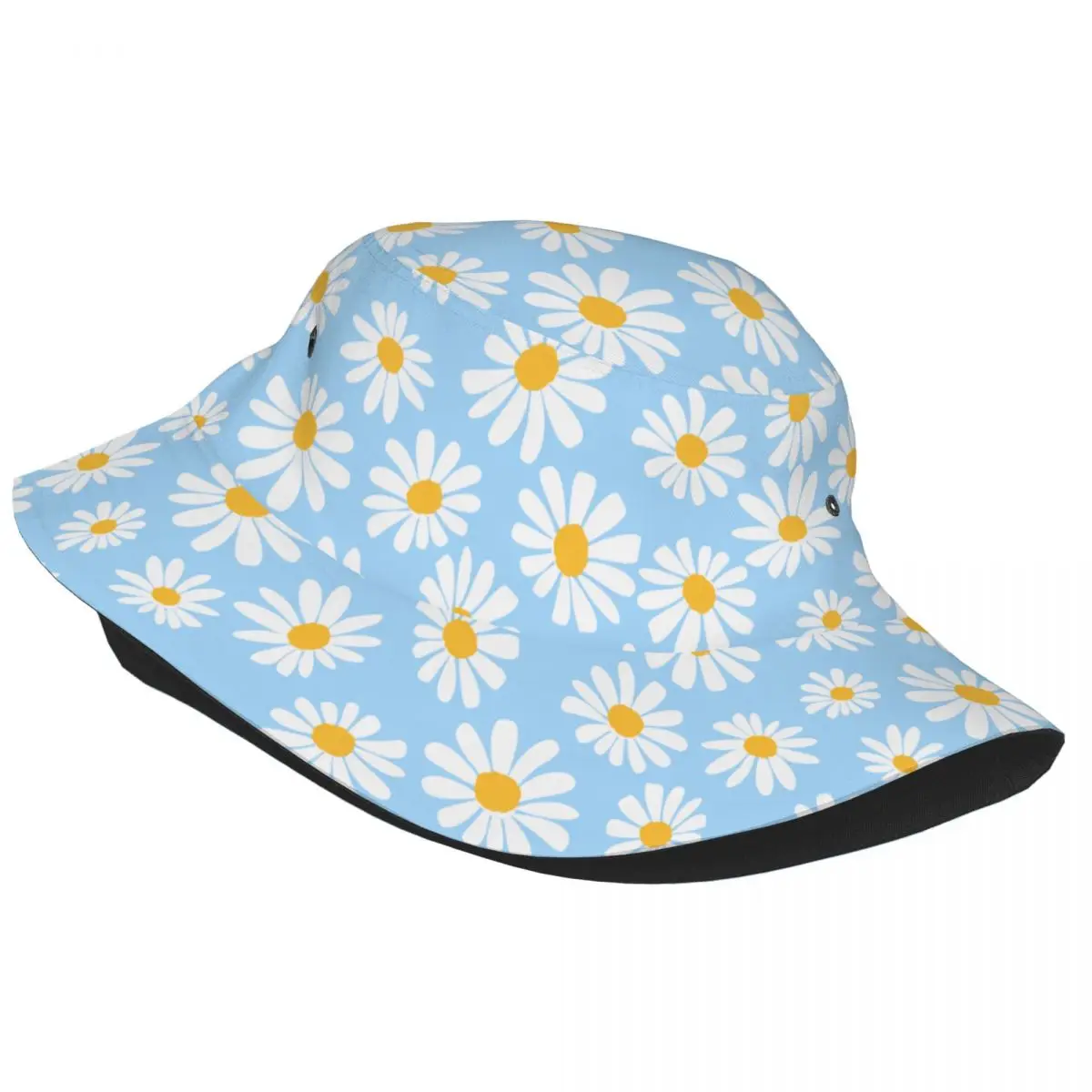 Daisy Flower Bucket Hats for Teen Travel Field Hat Casual Foldable for Hiking Fishing Hat Panama Hat