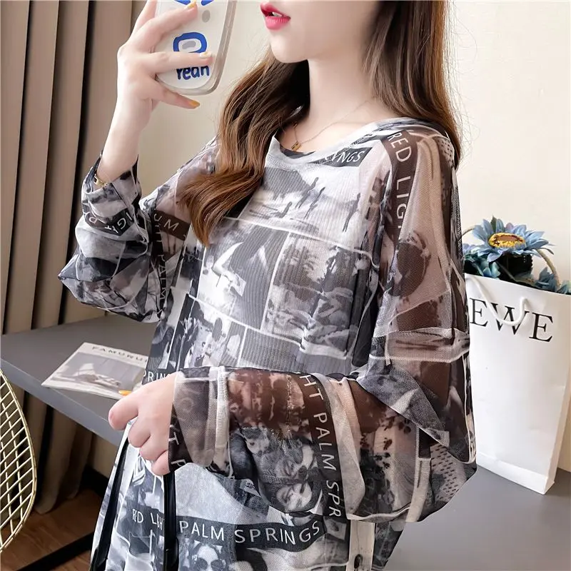 

Sunscreen Long Sleeves Long Thin Ultraviolet Rays and Loose and Versatile Design Niche 2025 New T-shirt for Women