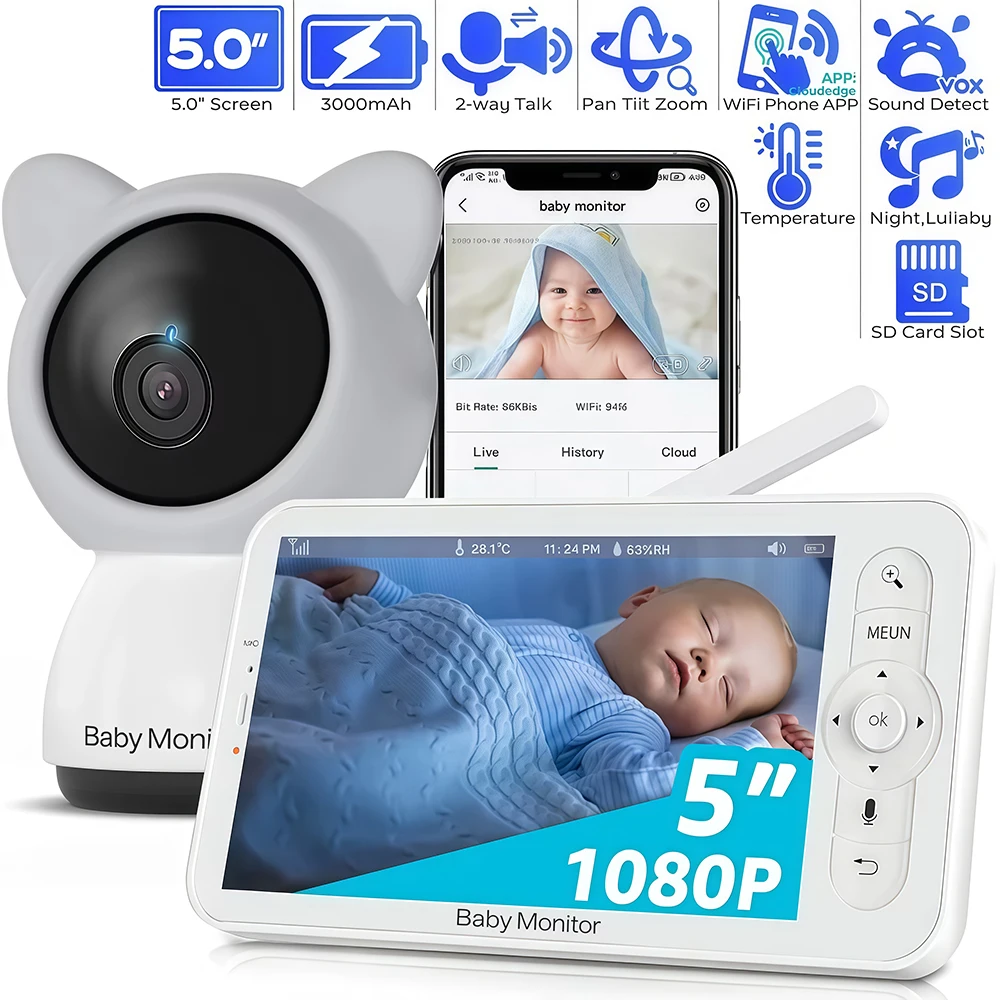 5" 3MP Baby Monitor…