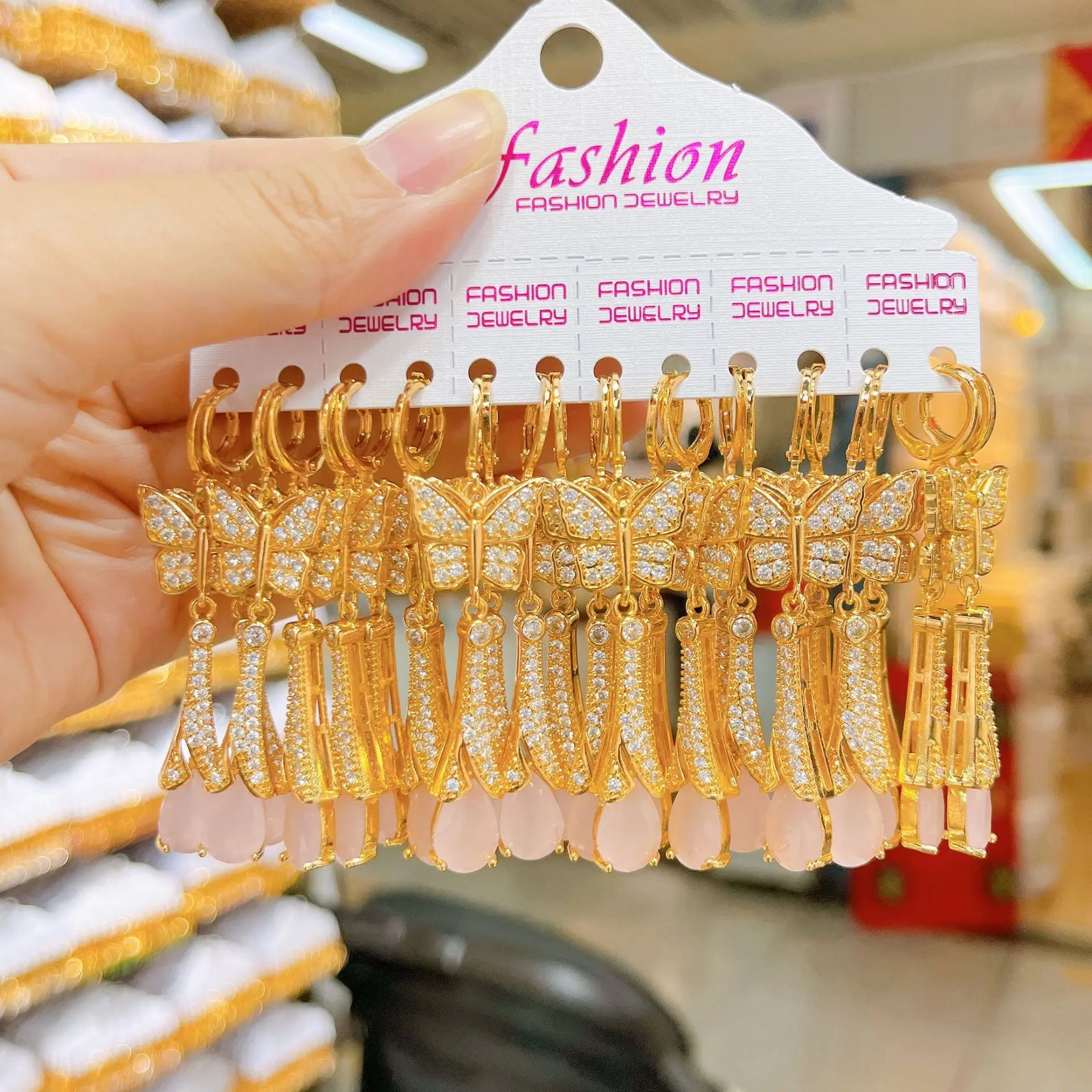 12 Pairs Classic Tassel & Butterfly Ear Clip Drop Earrings Set Fashion Plated Jewelry Accessories for Birthday Gift