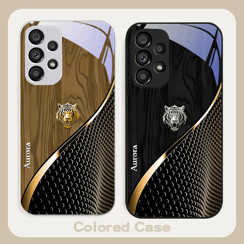 

Cute Golden Tiger Brown For Samsung S22 S8 S9 10 20 U ltra S21 Pro S22 Plus S23 FE S24 Ultra S25 Edge S25Ultra Glass Phone Case