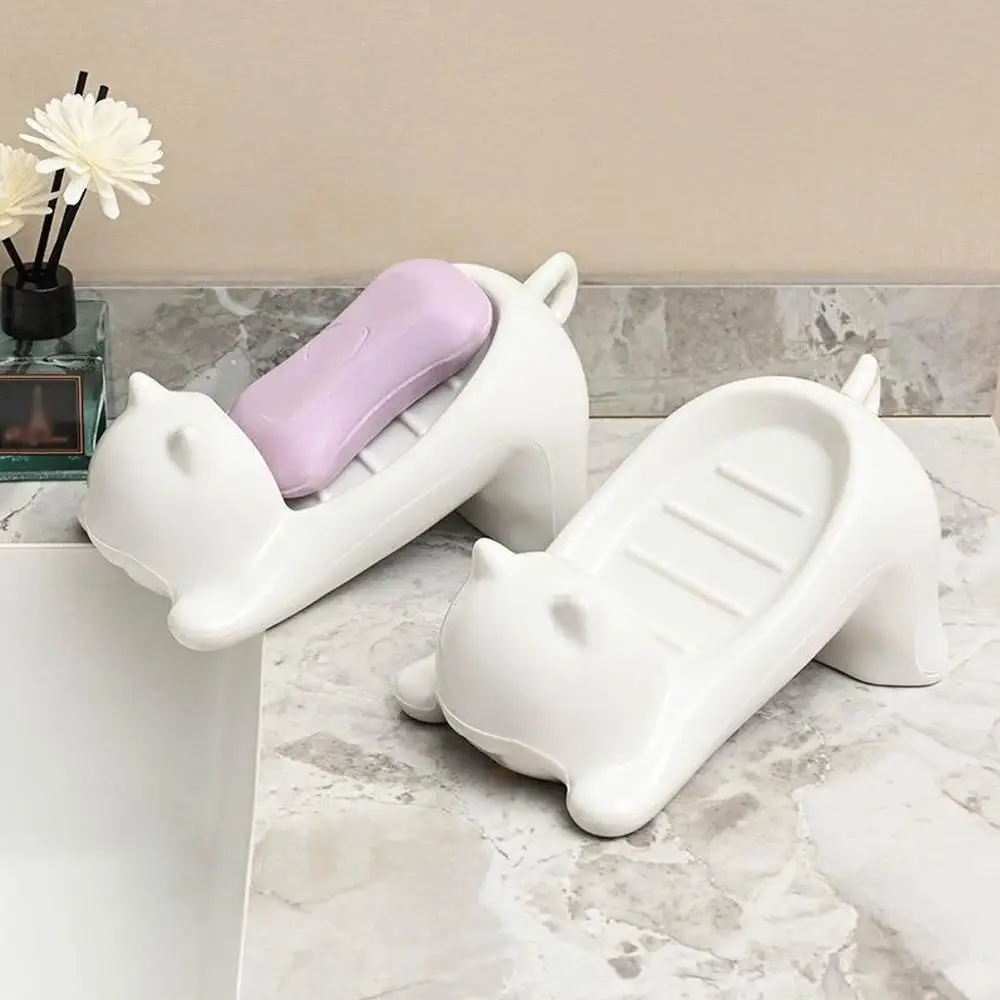 Cute Cat Duck Shape Soap Box Soap Dish Drainable Storage Holder Soap Container Storage Dish Household Bathroom Accessories view 3