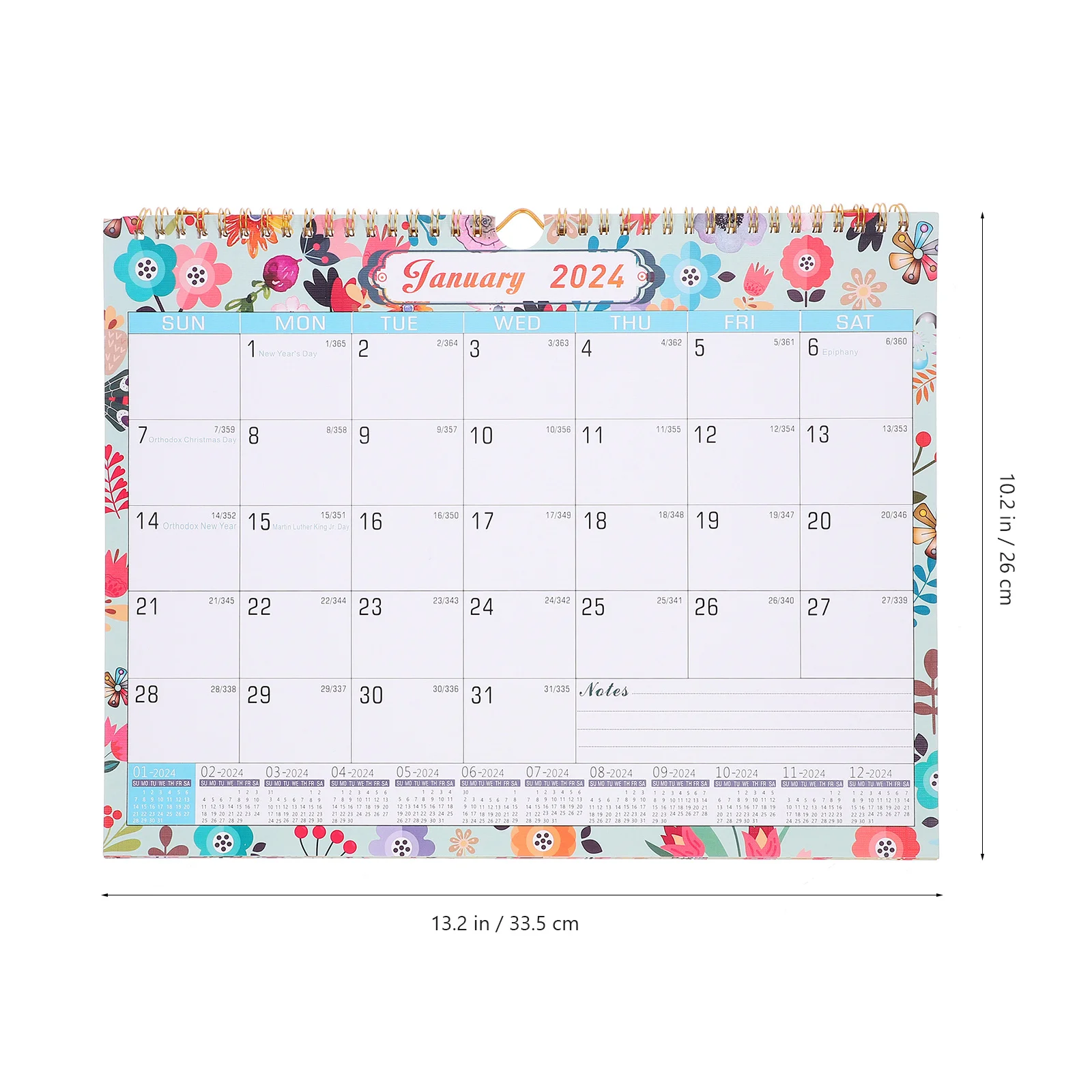 

Hanging Calendar 2024-2025 Sturdy Wall Calendar for Office Home Daily Use Blank Spaces for Notes Lightweight Space-Saving Design