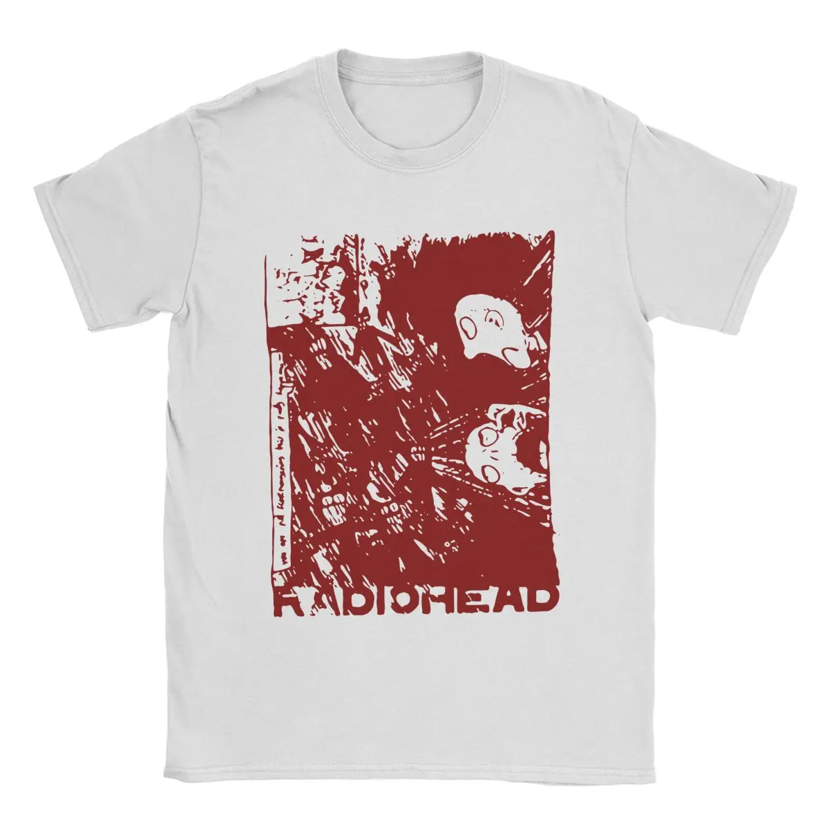 Radiohead T-Shirts for Men Funny Pure Cotton Tees Round Neck Short Sleeve T Shirts Birthday Present Tops