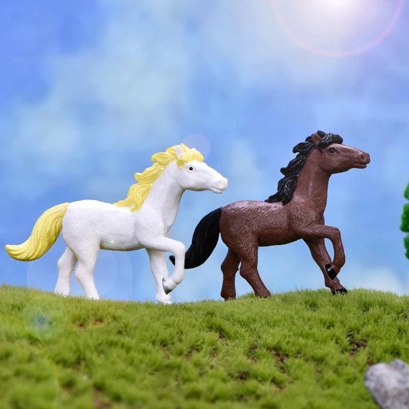 Figurines d'action de simulation de grand cheval pour enfants, modèle animal, jardin nickel é, figurine l'inventaire Auckland, cadeau pour la maison, jouets de décoration de bureau