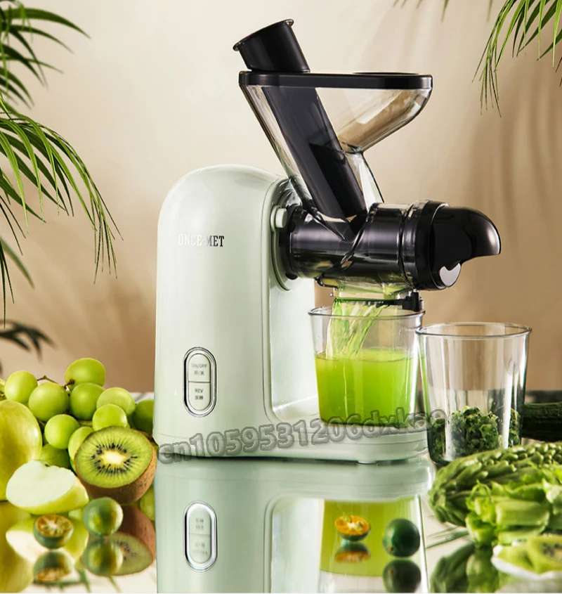 Qwinn 220V Electric Slow Juicer Fruit Vegetable Screw Cold Press Extractor Automatic Squeezer Citrus Juicer Multifunctional Blen