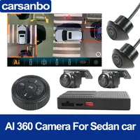 AI 360 Degree Panoramic 3D Bird Eye View Camera System HD 1080P Car Surround View Parking Around view monitor System 4CH Video