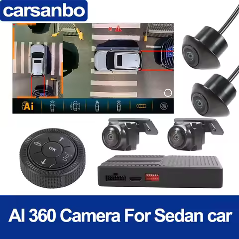 AI 파노라마 3D 조감도 카메라 시스템, HD 1080P 자동차 서라운드 뷰, 주차 어라운드 뷰 모니터 시스템, 4CH 비디오, 360 도