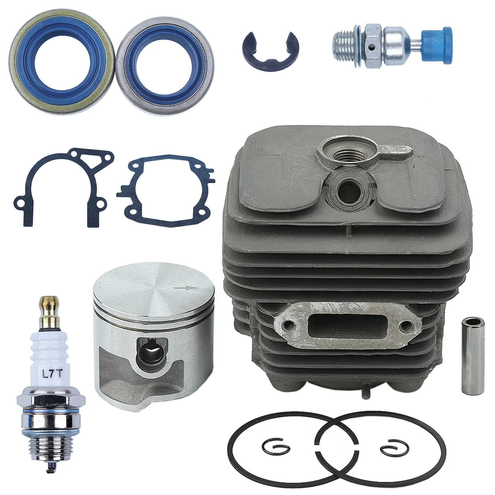 Kit guarnizioni pistone cilindro da 50mm per Stihl TS410 TS420 sega da taglio candela valvola di decompressione paraolio