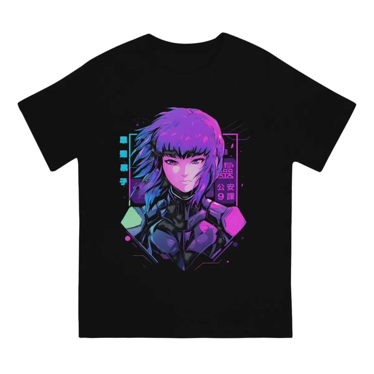 Major Motoko Fashion TShirts Ghost In The Shell Comics Men Style Fabric Streetwear T Shirt Round Neck 