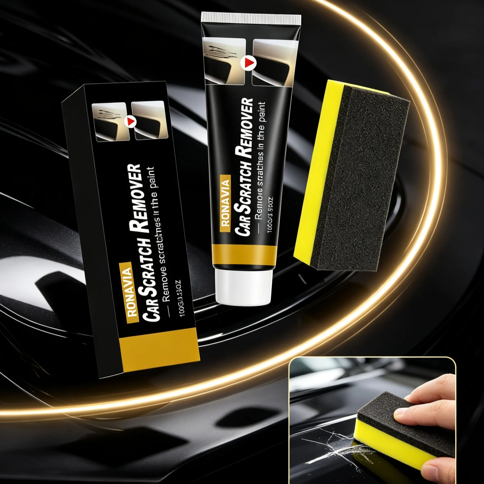 Ronavia Car Scratch Repairing Paste Auto Swirl Remover Paint Surface Cleaning Maintenance Boost Luster Body Care Polishing Wax