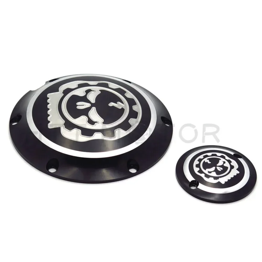 Penutup Timer Derby Mesin Tengkorak untuk Harley Davidson 2004-Nanti XL dan XR Model Aksesori Motor Gear Chrome