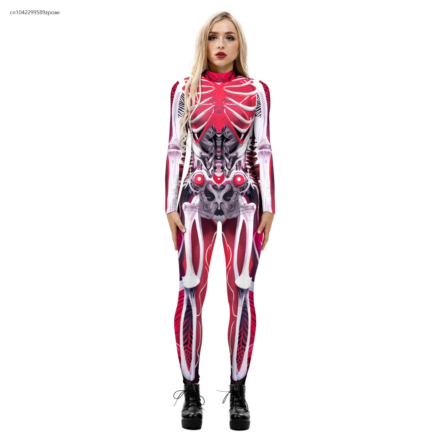 New Variety Of Sexy Women's Jumpsuits Halloween Tights Slim Human Body Structure Skeleton Cosplay Digital 3D Printing Bodysuits