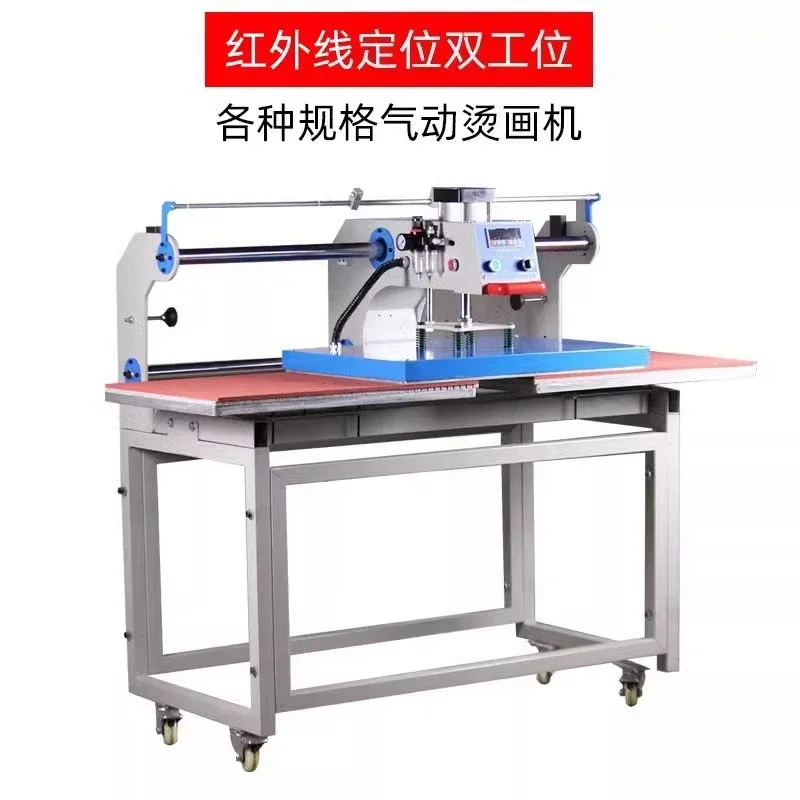Automatic double-station sliding pneumatic clothing ironing machine
