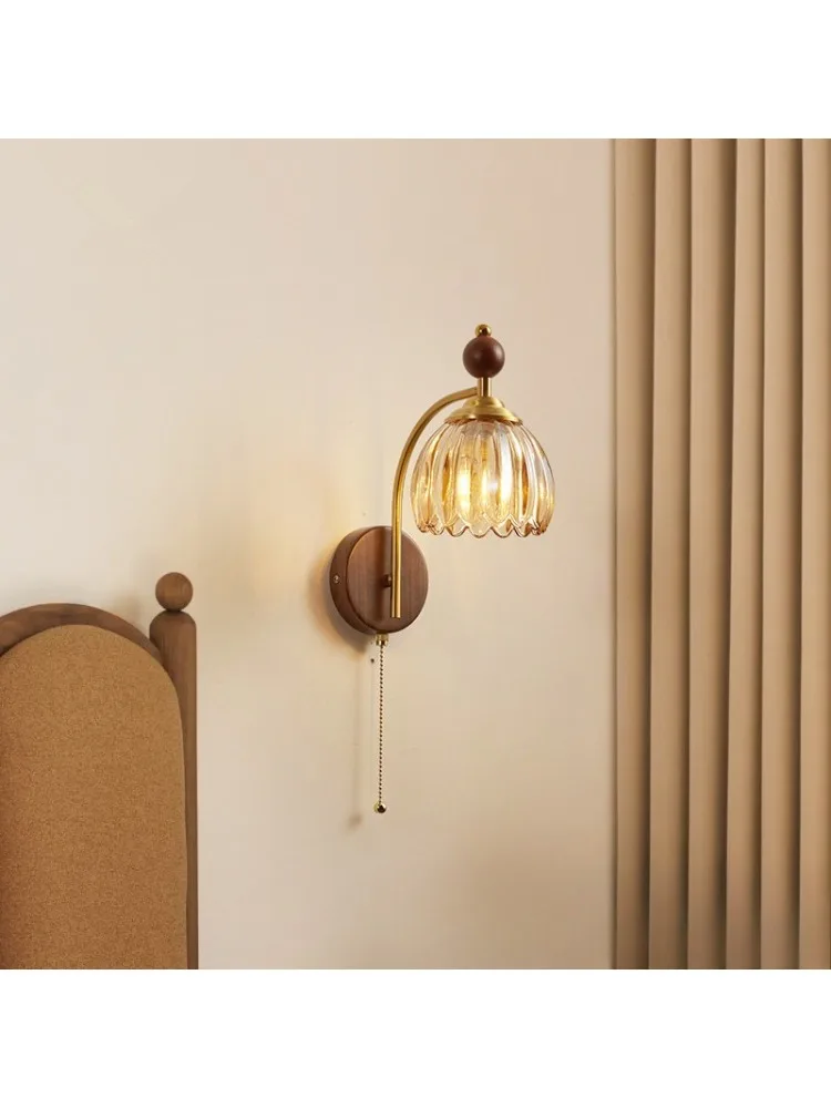 Mid Century wandlamp vintage glazen wandkandelaar hal woonkamer achtergrondverlichting minimalistische gang huisverlichting armatuur - afbeelding 2