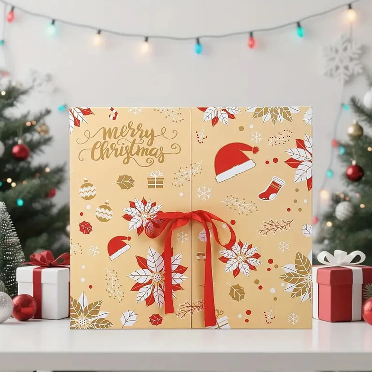 عيد الميلاد تقويم القدوم 24 صناديق الكنز الورق المقوى DIY ملء صناديق التخزين هدايا الكبار عطلة الزينة #4