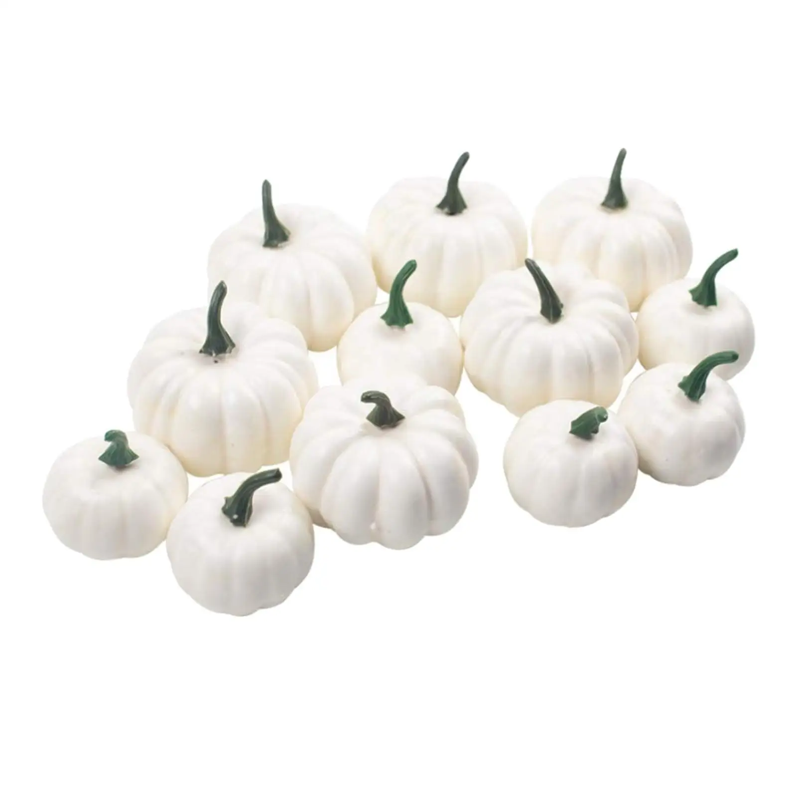 Foam Pumpkins for Crafts Unpainted White Set of 12 Large and Small Artificial Pumpkins for Halloween Thanksgiving Wedding Decor