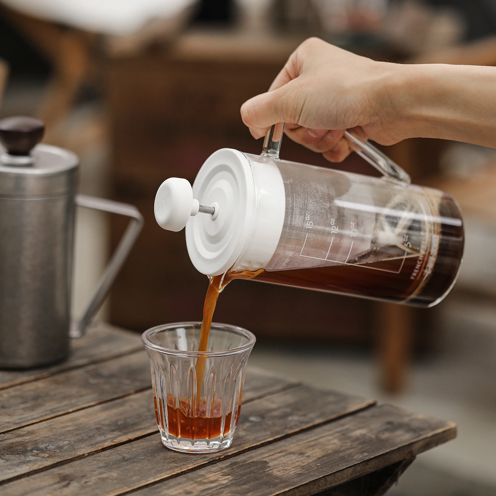 MHW-3BOMBER 15 OZ French Press Coffee Maker Clear Cold Brew Heat Resistant Durable Portable Camping Travel Coffee Pot Gifts