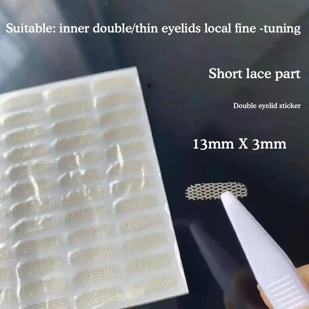 Invisible Double Eyelid Tape Breathable Mesh Lace Eyelid Stickers Natural Seamless Eye Lift Strips With Tweezers Makeup Tools