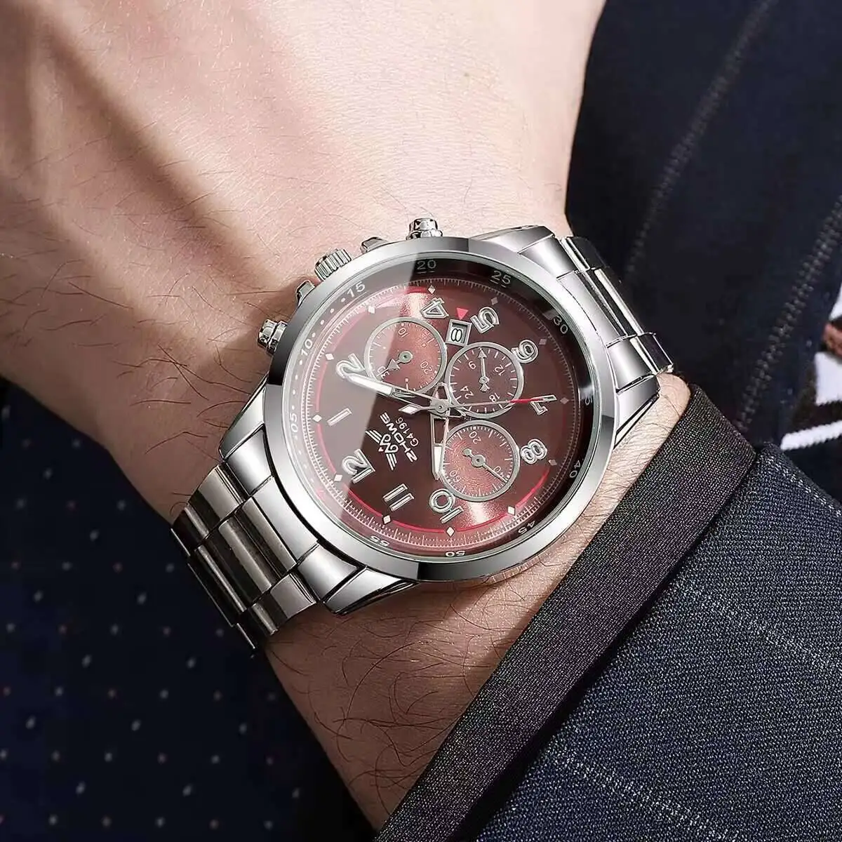 高級メンズ ビジネスウォッチ ファッション 日付カレンダー クォーツ時計 リロイ Hombre（箱なし）