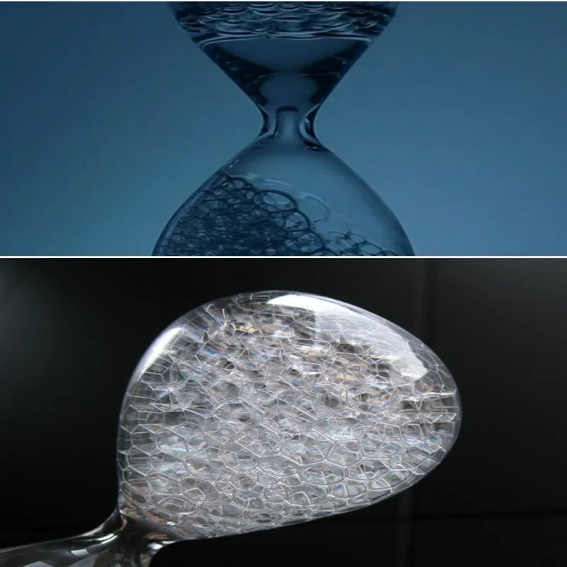 Nieuw Creatief Product Bubble Zandloper Huisdecoratie Bureau Zandglas Water Vloeibare Drift Fles Glas Nieuwigheid Geschenk Mode Ambachten