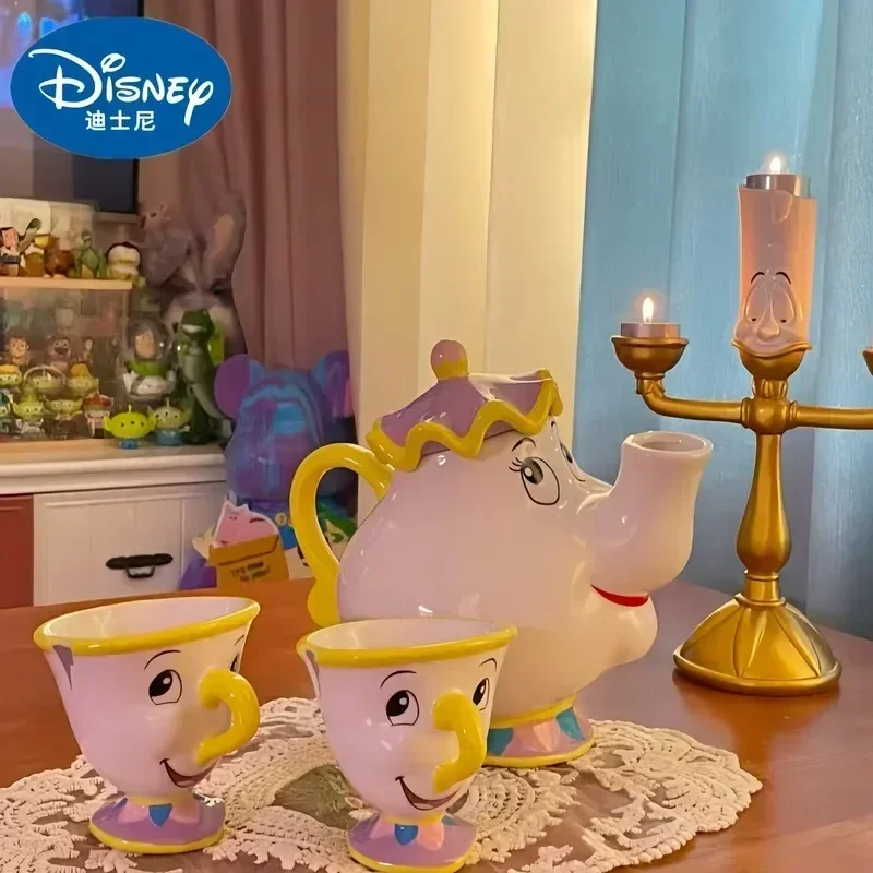 New Disney Teapot Beauty And The Beast Coffee Pots Mug Mrs Potts Chip Tea Pots Cup One Tea Sets Cute Droshipping Birthday Gift