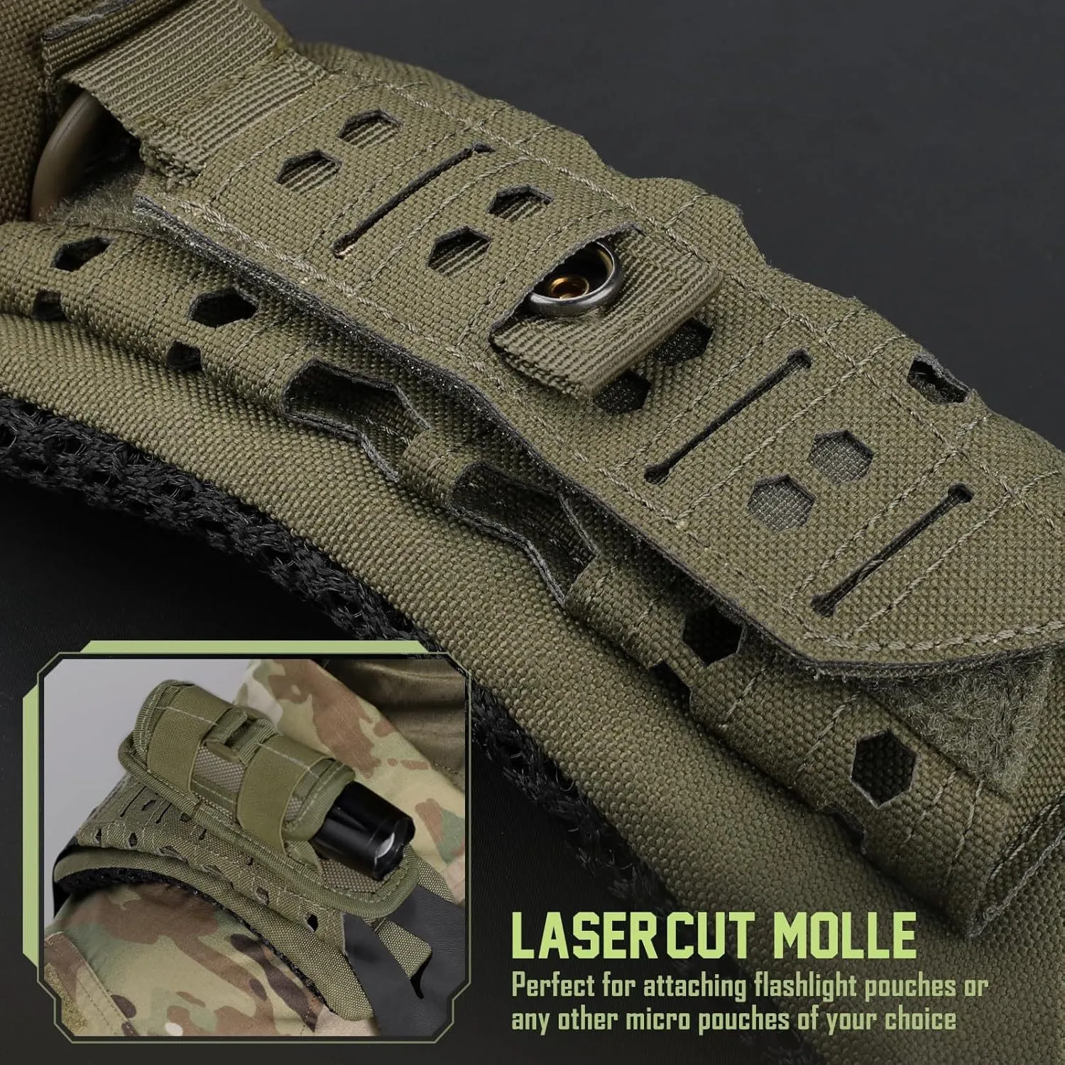 Tactical Breathable Shoulder Strap Pad Airsoft Shockproof Durable Non-Slip Pressure Relief Support Pad for Hunting Shooting Vest