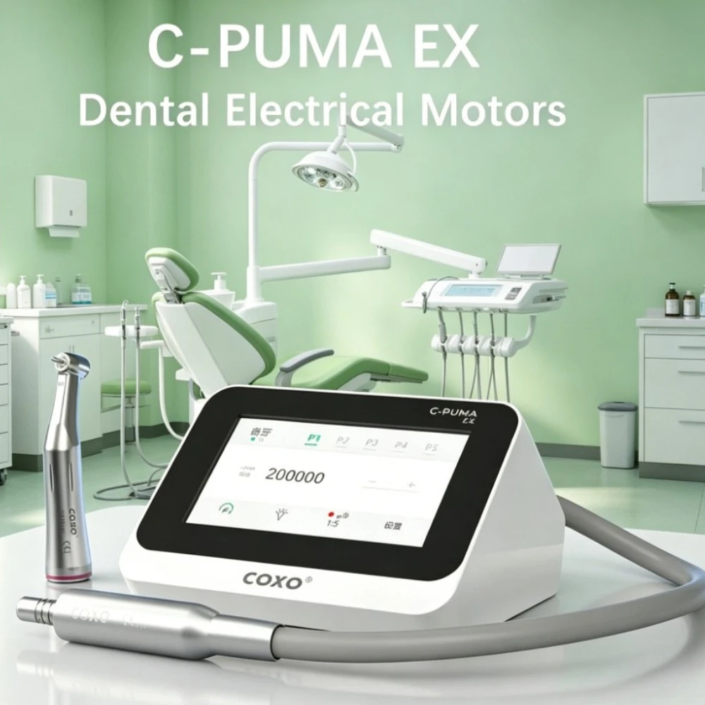 Motor Eléctrico Dental COXO C-PUMA EX 2 en 1, Motor sin Escobillas con Conector de Pantalla Táctil Ligera para Equipo de Implantes Dentales