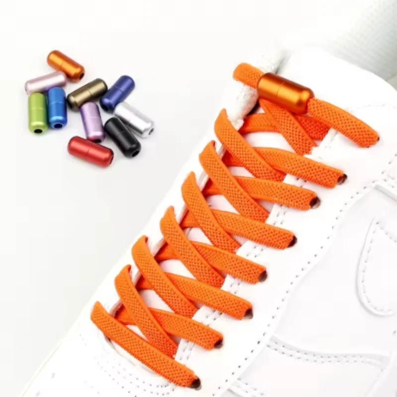 Tieless Elastic Shoe Laces With Metal Capsule Lock Buckles No Tie Shoelaces For Sneakers Running Shoes Easy Install