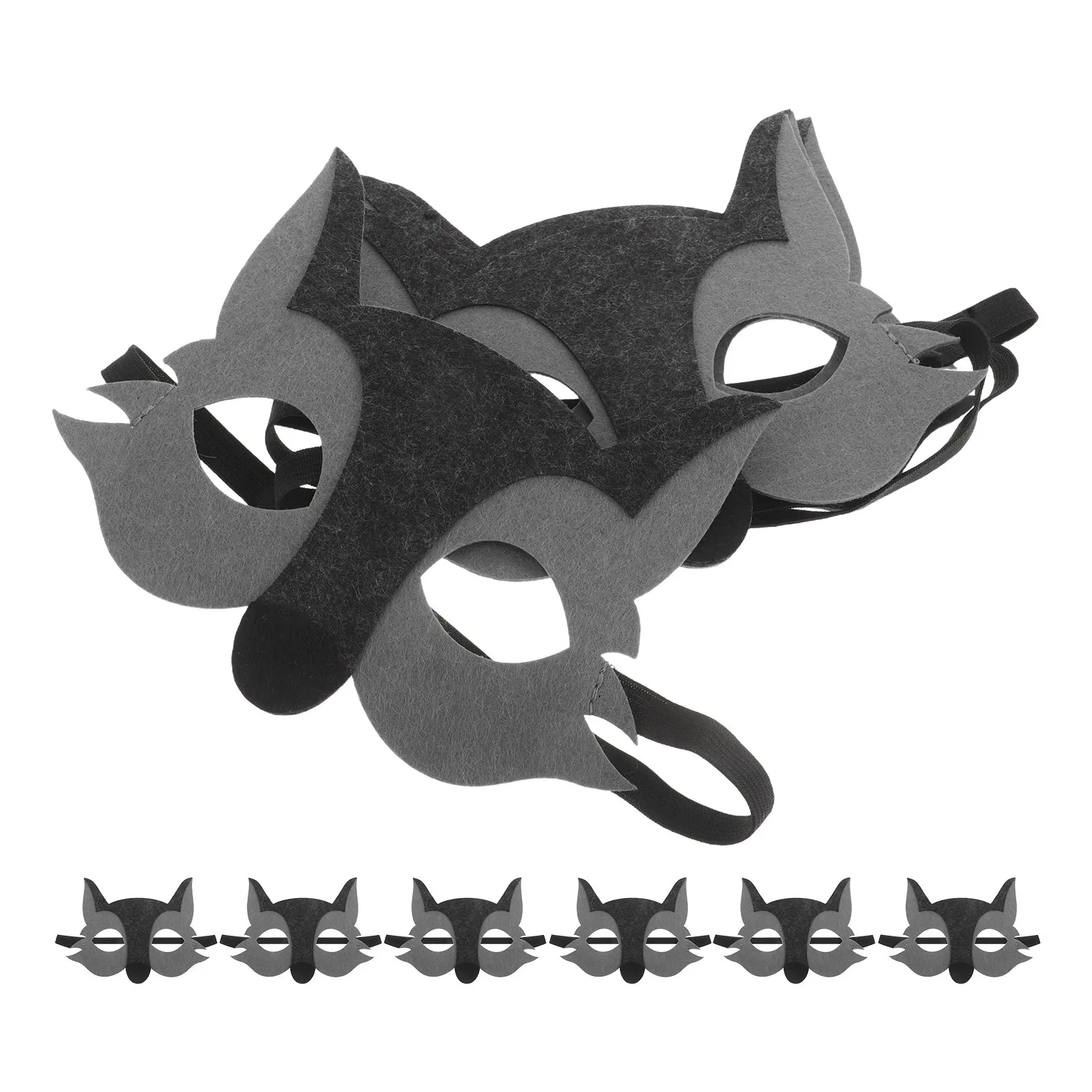 

10 шт. фетровых масок-полумасок в виде волка, детские маски-зверушки для дня рождения, Хэллоуина, ролевых игр, костюмированных вечеринок, детский маскарадный костюм