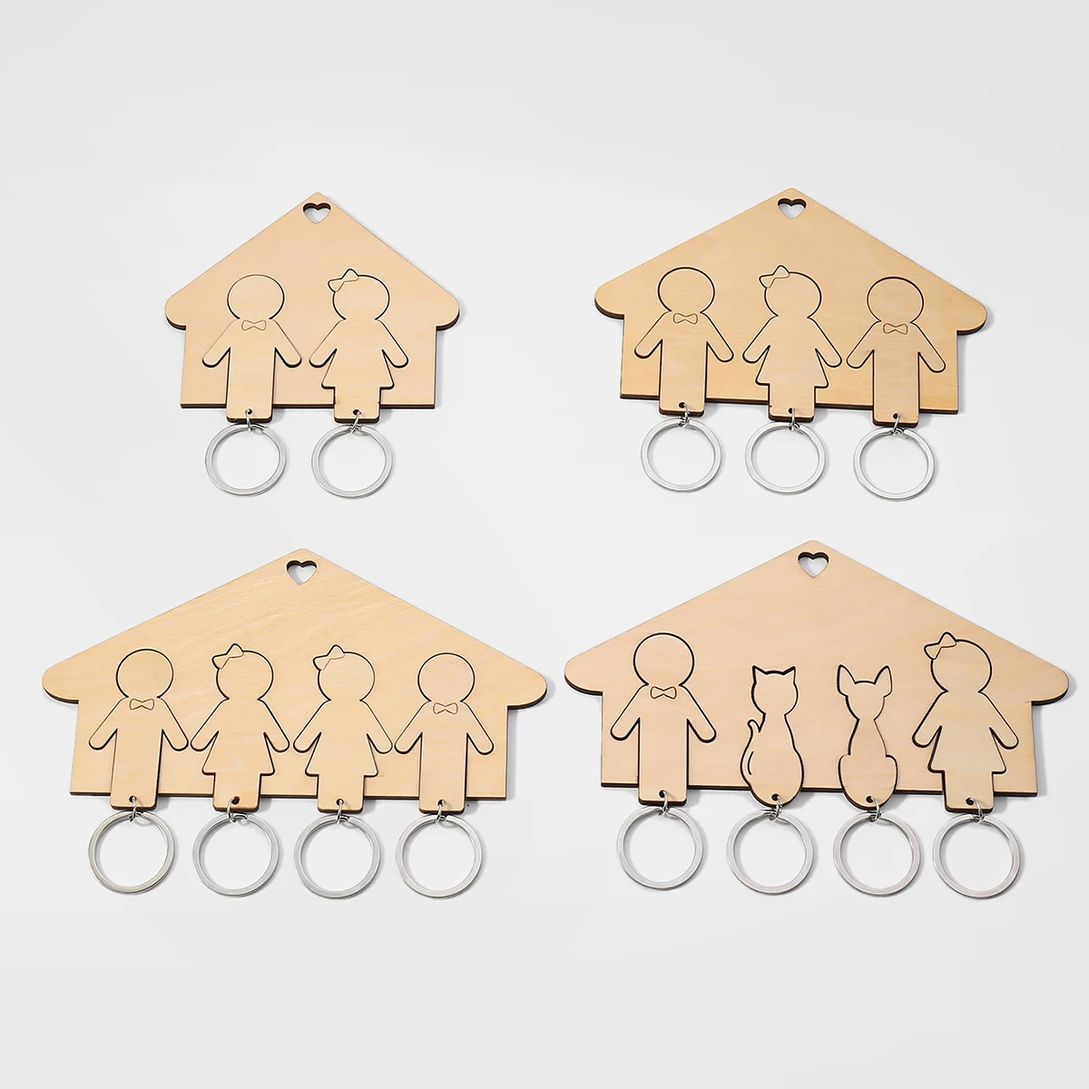 2Pc/3pcs/4pcs/set creative home decoration keychains, home keychains, couple keychains, wall hanging accessories 