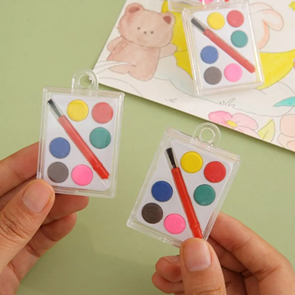 High Quality with Painting Brush Watercolor Paint Set Solid 6 Colors Oil Painting Kit Washable Watercolor Pigment Children