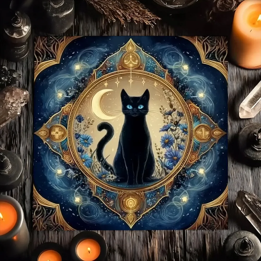 Starry Night Tarot Cloth Multiple Sizes Digital Print Van Gogh Celestial Mystical Polyester Divination Astrology Party Seasonal