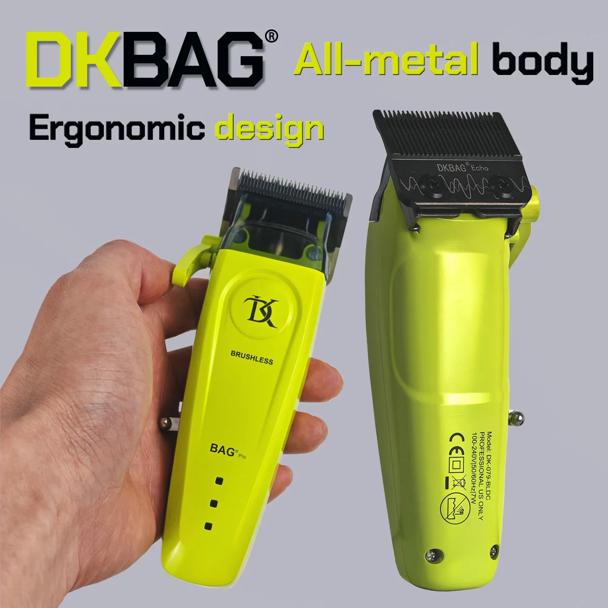 

Новые DKBAG-079 Профессиональные мужские машинки для стрижки волос с металлическим фюзеляжем, зарядка через USB, лезвие DLC, зубчатый бесщеточный двигатель, 7500 об/мин