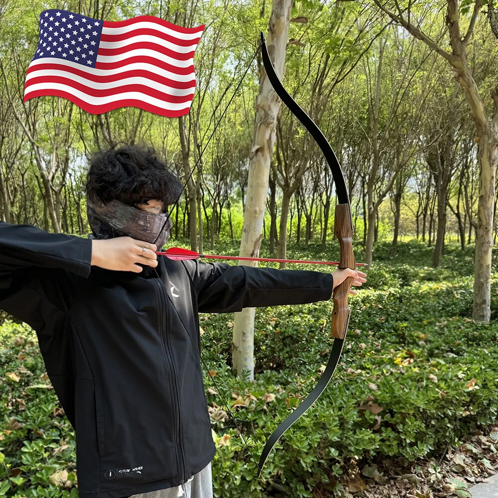 

Archery Recurve Bow Set Takedown Bow ILF 60 Inch 50/60lbs Right Hand Detachable Wood Riser for Outdoor Hunting Shooting Sports