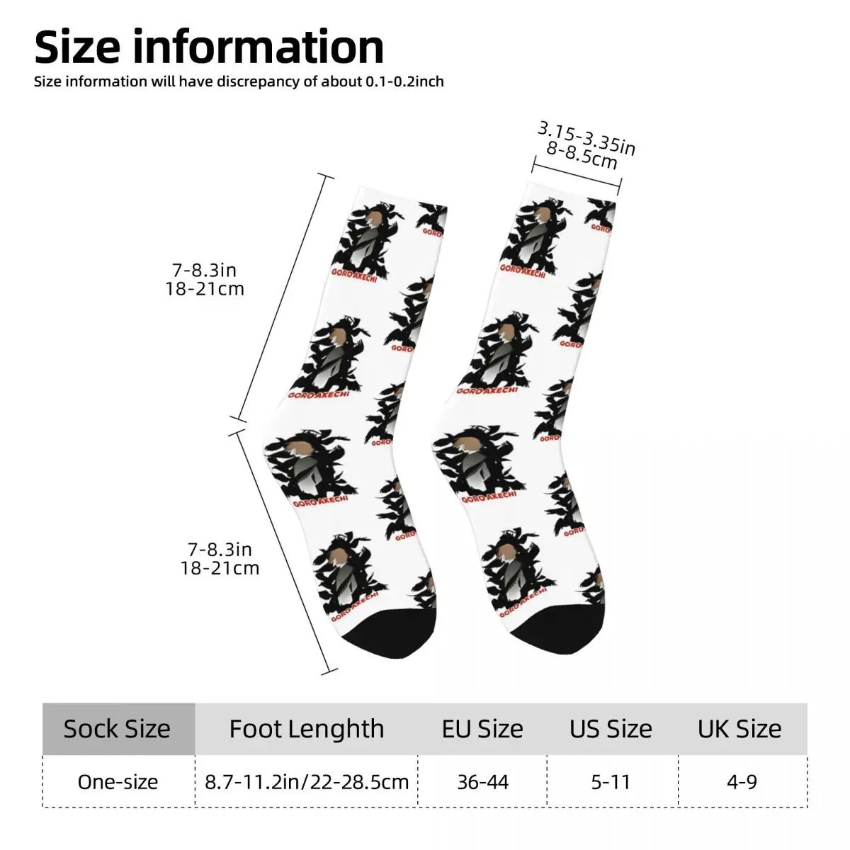 Chaussettes de sport en polyester pour hommes et femmes, Goro Akechi, Persona 5, Dark Shadow, Casual, Printemps, Été, Automne, Hiver, Mode