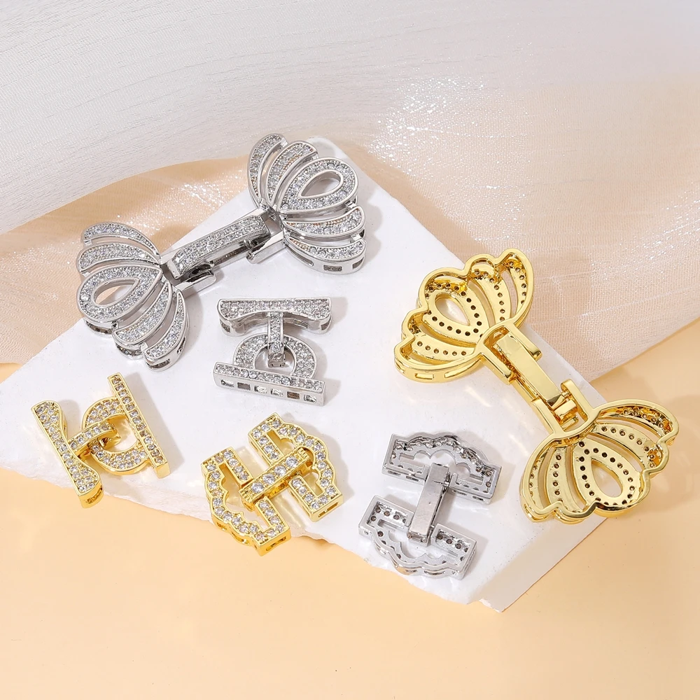 Juya DIY 18K Real Gold Plated Accessories Fastener Lock Closure Clasps For Needlework Baroque Pearls Jewelry Making Supplies