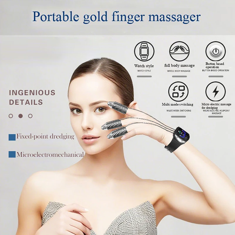 NEW Microcurrent Golden Finger NEW Face Lifting Neck Firming Devices Body Massager EMS Beauty Machine Skin Rejuvenation Finger - view 2