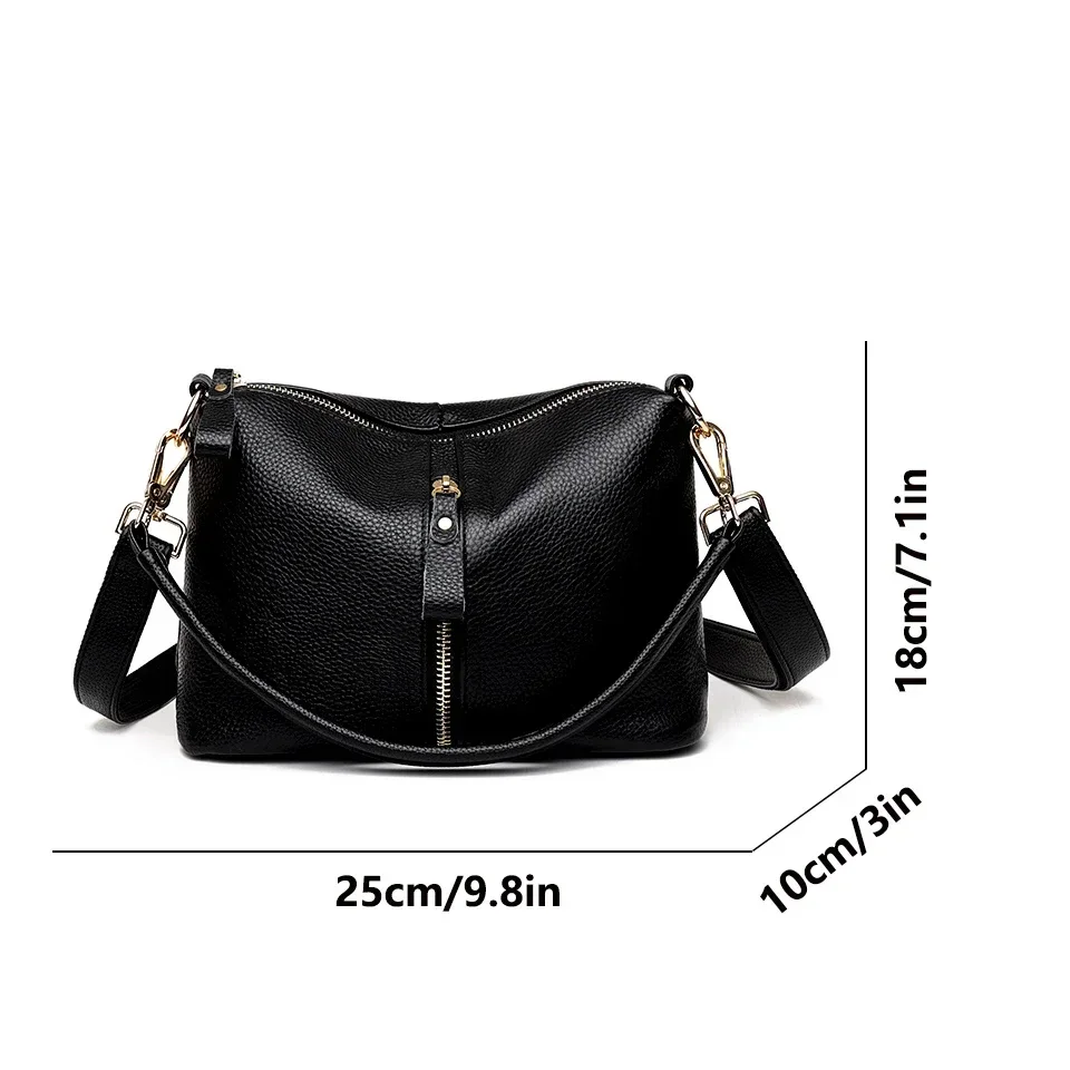 Genuine Bags for Women 2024 Casual Simple Women\'s Handbags Leather High Quality Natural Cowskin Female Shoulder Crossbody Bags