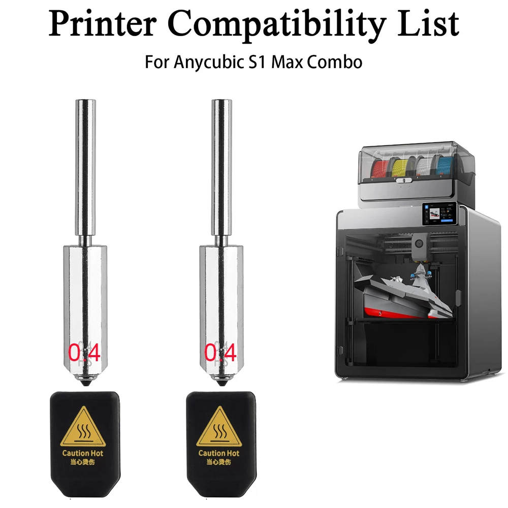 Kobra s1 MAX 0.4 0.6 0.8MM Integrated Hardened Steel Nozzles Kobra S1 MAX Combo with Silicone Cover Sock Quick-Swap